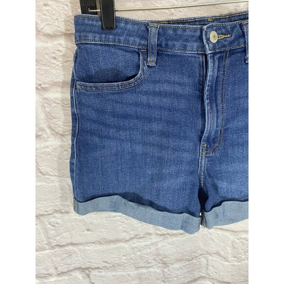 Old Navy Women's Size 8 Blue Denim High Rise WOW Cuff Jean Shorts - Picture 3 of 8